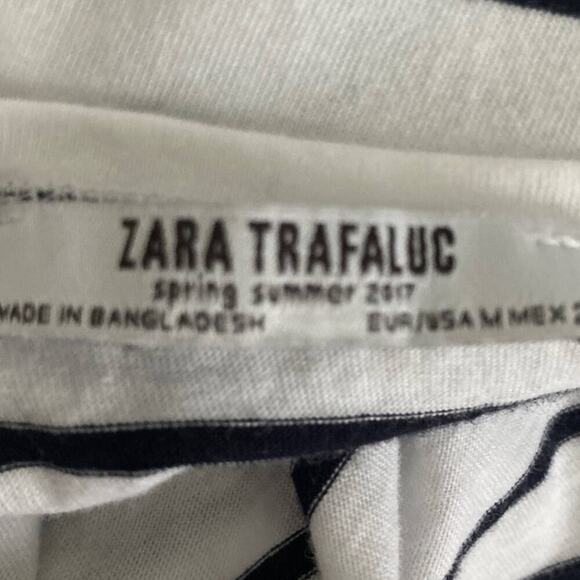 Zara Pencil Striped Tee White w/ Black Stripes size M - Picture 8 of 9